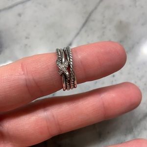 David Yurman x crossover ring with diamonds